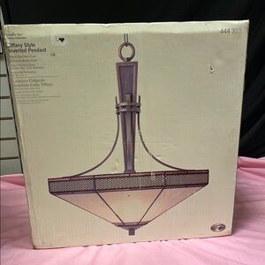 Tiffany Style Inverted Pendant Light - Brown